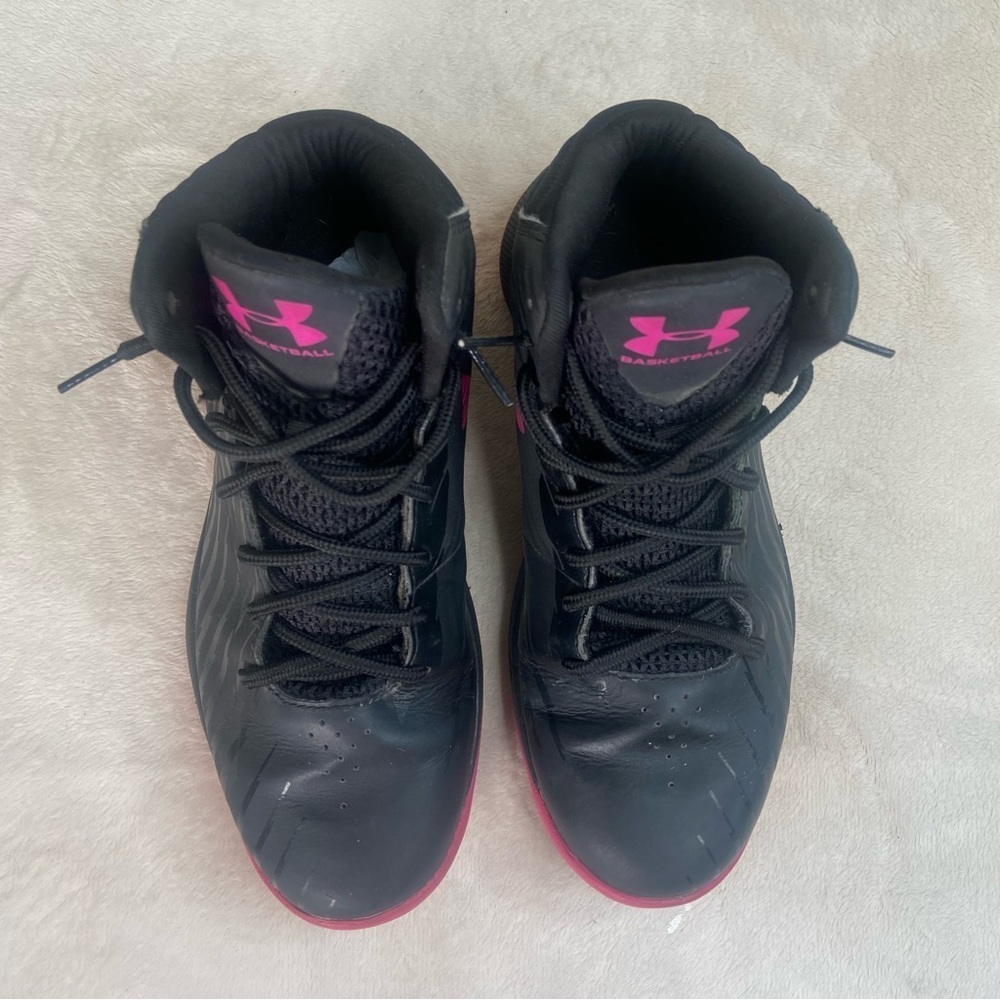 Under Armour Black Pink High Top Basketball Shoes Size 7.5 - Picture 5 of 14